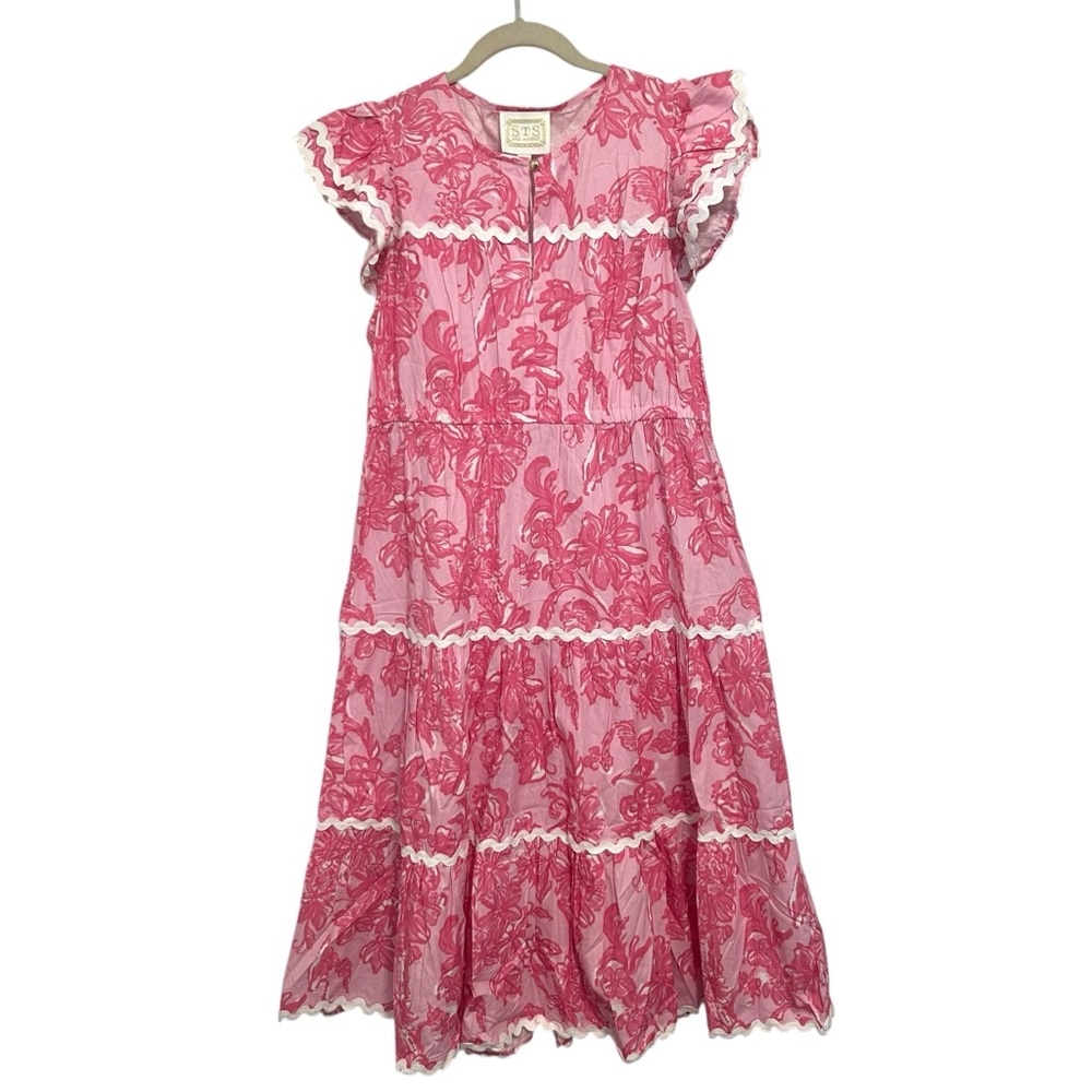 Sails to Sable Ric Rac Dress Sz L Pink Toile